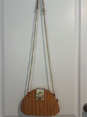 Lilly Pulitzer Redford Wicker Crossbody Bag Natural